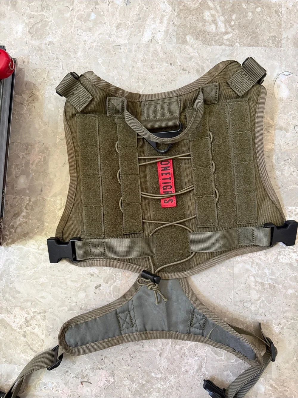 Tactical dog harness with MOLLE Panels - Olive Green-like new.